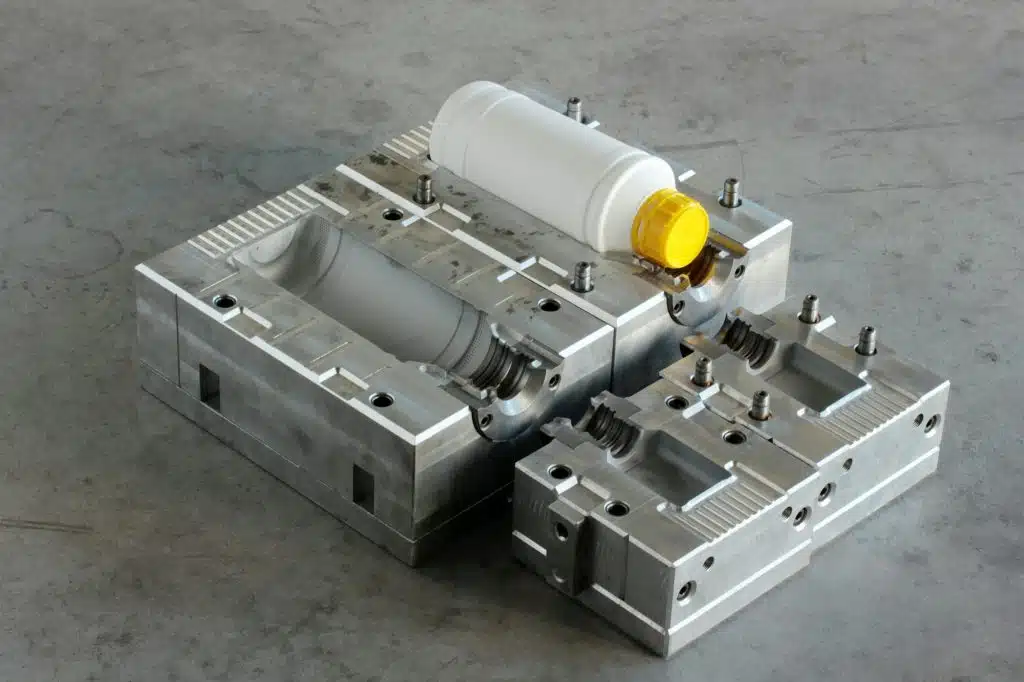 Plastic bottle manufacturing metal mold.